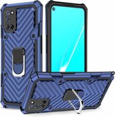 Voor OPPO A52 / A92 Cool Armor PC + TPU schokbestendig hoesje met 360 graden rotatie ringhouder (blauw)