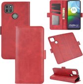 Voor Motorola Moto G9 Power Dual-side magnetische gesp Horizontale flip lederen tas met houder & kaartsleuven en portemonnee (rood)