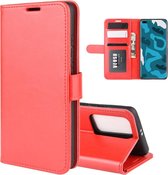 Voor Huawei P40 Pro R64 textuur enkele horizontale flip beschermhoes met houder & kaartsleuven & portemonnee & fotolijst (rood)