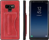 Fierre Shann beschermhoes met volledige dekking voor Galaxy Note9, met houder en kaartsleuf (rood)