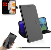 Voor LG K61 Lmitated Mirror Surface Horizontale Flip Leather Case met houder & kaartsleuven & Wallet & Lanyard (zwart)