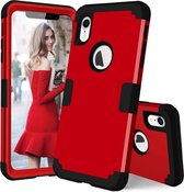 Dropproof PC + siliconen hoesje voor iPhone XR (rood)