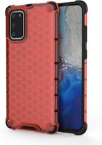 Voor Galaxy S20 + schokbestendig Honeycomb PC + TPU-beschermhoes (rood)