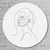 Muurcirkel ⌀ 60 cm - Femme Fatale - Kunststof Forex - Abstract - Rond Schilderij - Wandcirkel - Wanddecoratie