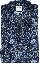 OLYMP Tendenz modern fit overhemd - blauw dessin - Strijkvriendelijk - Boordmaat: 38