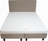 Bedworld Boxspring Hotel 160x200 cm met Matras (SG25) - Bed - Hard Ligcomfort - Creme / Beige