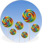Groupe de feuilles de plastique cercle mur sucettes colorées