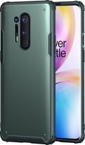 Voor OnePlus 8 Pro Effen kleur Vierhoekige schokbestendige TPU + pc-beschermhoes (donkergroen)