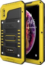 Waterdicht stofdicht schokbestendig zinklegering + siliconen hoesje voor iPhone XS Max (geel)