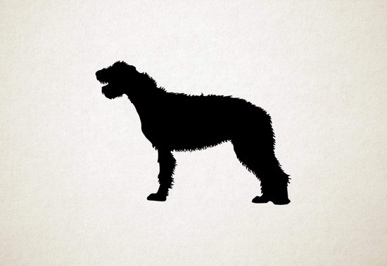 Silhouette hond - Irish Wolfhound - Ierse Wolfshond - M - 60x82cm - Zwart - wanddecoratie