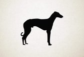 Silhouette hond - Hortaya Borzaya - S - 45x56cm - Zwart - wanddecoratie