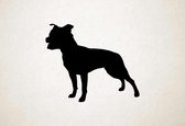 Silhouette hond - Staffordshire Terrier - XS - 25x30cm - Zwart - wanddecoratie