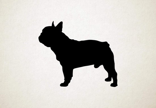 Silhouette hond - French Bulldog - Franse bulldog - M - 60x72cm - Zwart - wanddecoratie