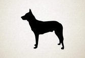 Silhouette hond - Belgian Shepherd Dog (malinois) - Belgische Herder (Mechelaar) - L - 75x78cm - Zwart - wanddecoratie