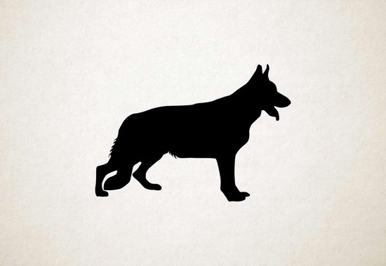 Silhouette hond - Old German Shepherd Dog - Oude Duitse herdershond - XS - 21x30cm - Zwart - wanddecoratie