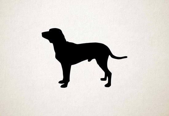 Silhouette hond - Serbian Hound - Servische hond - L - 75x107cm - Zwart - wanddecoratie
