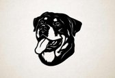 Wanddecoratie - Hond - Rottweiler 14 - L - 85x75cm - Zwart - muurdecoratie - Line Art