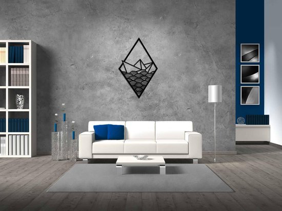 Décoration murale murale - Panneau Dreams of the sea wall - L - 109x68cm - Zwart - décoration murale - Line Art