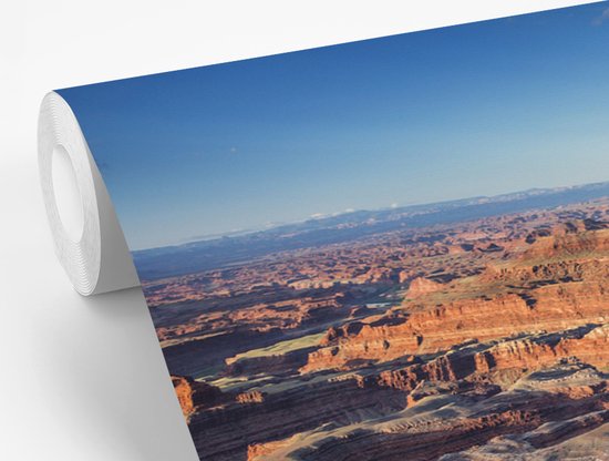 Papier peint vinyle - Ciel bleu vif sur le Grand Canyon et le fleuve Colorado dans l'Utah largeur 330 cm x hauteur 220 cm - Tirage photo sur papier peint (disponible en 7 tailles)