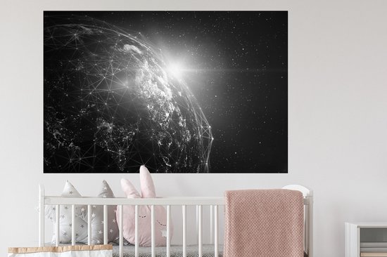 Stickers Stickers muraux - Terre - Etoiles - Ligne - 120x80 cm - Film adhésif