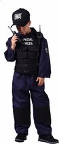 SWAT overall compleet: vest, pet en plastic walki talki met microfoon