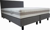Bedworld Boxspring 160x220 cm avec Matras - Tête de lit de Luxe - Rembourré - Confort d'inclinaison moyen - Grijs