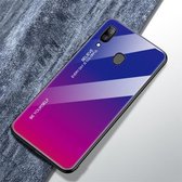 Voor Galaxy A30 Gradient Color Glass Case (rood blauw)