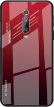 Voor Geschikt voor Xiaomi Redmi K20 / K20 Pro / Mi 9T / Mi 9T Pro Gradient Color Glass Case (rood)