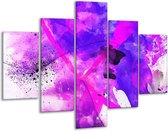 Peinture sur verre Abstrait | Violet, rose, blanc | 100x70cm 5Liège | Tirage photo sur verre | F003662