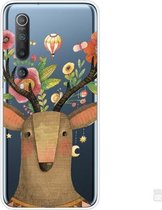Voor Xiaomi Mi 10 Pro 5G schokbestendig geverfd transparant TPU beschermhoes (bloemhert)