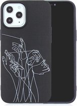 Voor iPhone 12/12 Pro Painted Pattern Soft TPU Case (Five Hands)