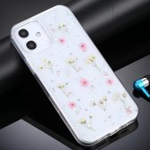 Gypsophila bloemenpatroon TPU beschermhoes voor iPhone 12 mini (roze)