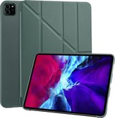 Voor iPad Pro 11 (2020) Multi-vouwen Horizontaal Flip PU-leer + Schokbestendige honingraat TPU-hoes met houder (groen)