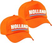 4x stuks Holland supporters pet oranje voor dames en heren - Nederland landen baseball cap - supporter accessoire