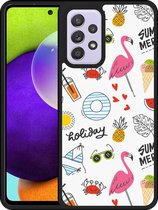 Hardcase Hoesje Geschikt voor Samsung Galaxy A52 Summer Flamingo