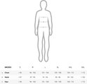 Maattabel voor heren- en damesjassen, met borstomtrek, taille en heupmaten in cm voor maten S tot 3XL.