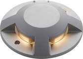 Lucande - LED buitenlamp - 1licht - drukgegoten aluminium, polycarbonaat - H: 4.2 cm - zilver (RAL 9006) - Inclusief lichtbron