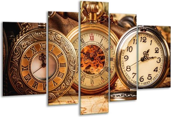 Peinture sur verre d'horloge | Marron, Crème, Orange | 170x100cm 5 Liège | Tirage photo sur verre |  F006085