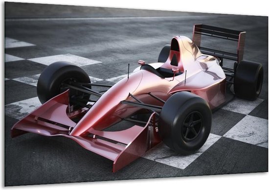 Schilderij Op Canvas Auto, Formule 1 - Grijs, Roze, Rood - 120x70cm 1Luik - Foto Op Canvas - GroepArt 6000+ Schilderijen 0p Canvas Art Collectie - Wanddecoratie - Woonkamer - Slaapkamer - Canvas Print