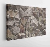 Onlinecanvas - Schilderij - Closeup Stone Wall Background And Texture Art Horizontal Horizontal - Multicolor - 60 X 80 Cm