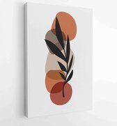 Foliage line art drawing with abstract shape. Abstract Eucalyptus and Art design for print, cover, wallpaper, Minimal and natural wall art. 2 - Moderne schilderijen – Vertical – 18