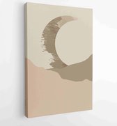 Mountain wall art vector set. Earth tones landscapes backgrounds set with moon and sun. 2 - Moderne schilderijen – Vertical – 1825846481 - 50*40 Vertical