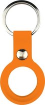 Case2go - Sleutelhanger geschikt voor Airtag - Siliconen hoesje - Met Keychain - Oranje