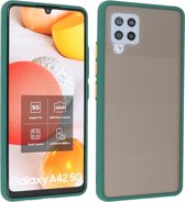 Hoesje Geschikt voor de Samsung Galaxy A42 5G - Hard Case Backcover Telefoonhoesje - Donker Groen