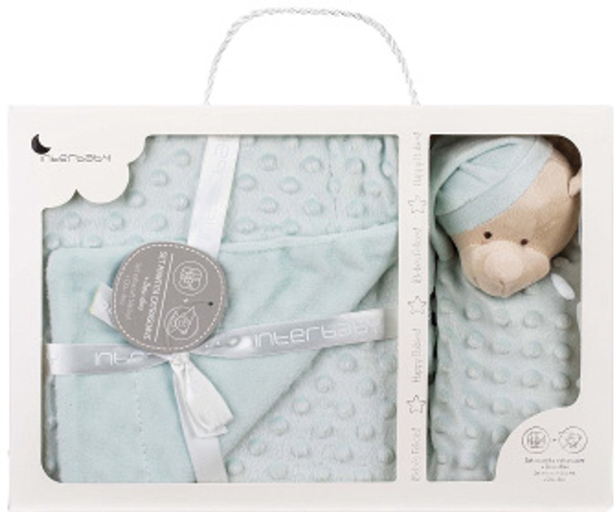 Interbaby Deken En Knuffeldoek 110 X 80 Cm Fleece Groen