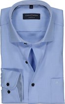 CASA MODA comfort fit overhemd - lichtblauw met wit structuur mini dessin (contrast) - Strijkvrij - Boordmaat: 41