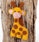 Vilten sleutelhanger - giraffe 10cm
