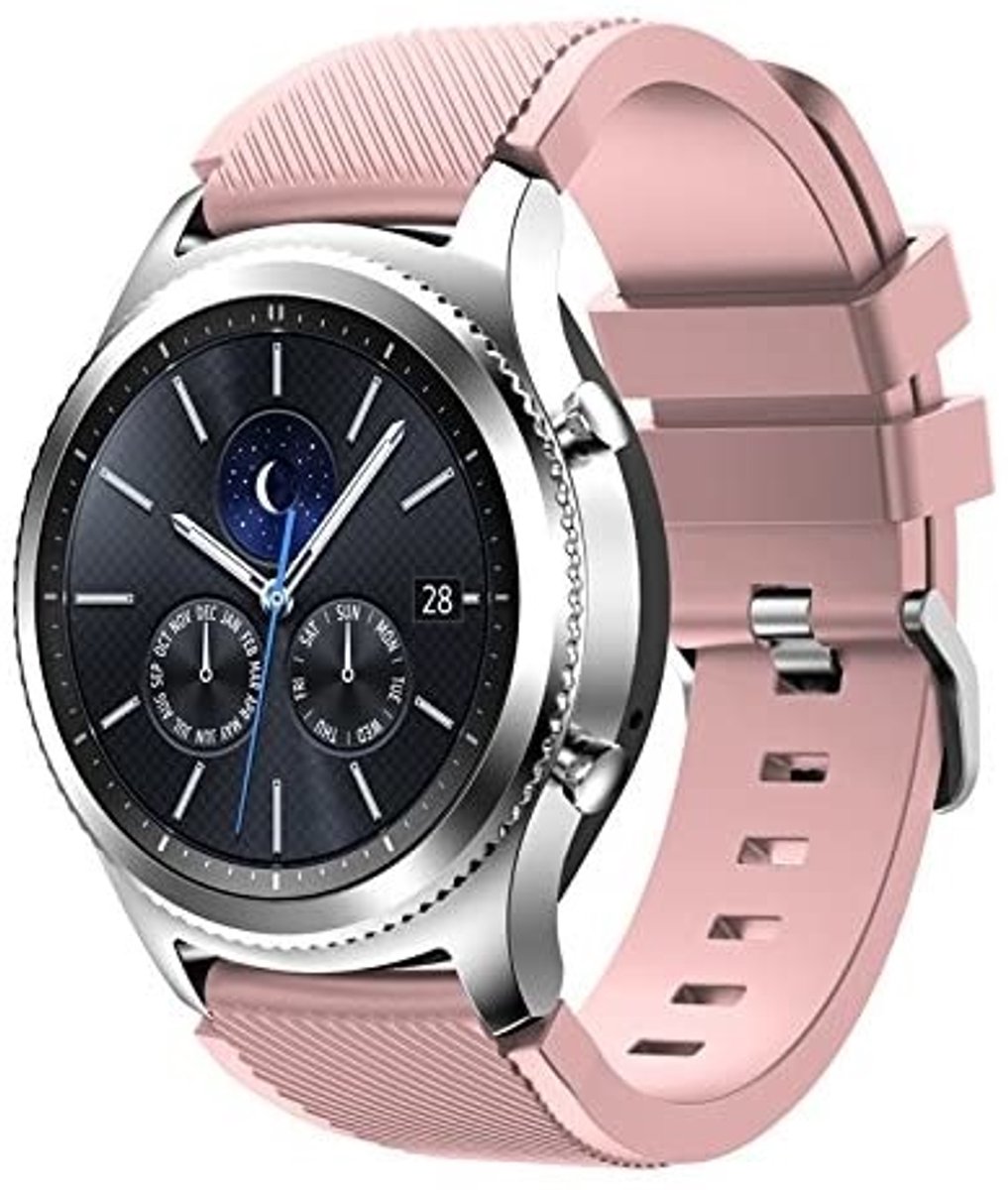 Geschikt voor Samsung Gear S3 siliconen bandje - roze - 46mm