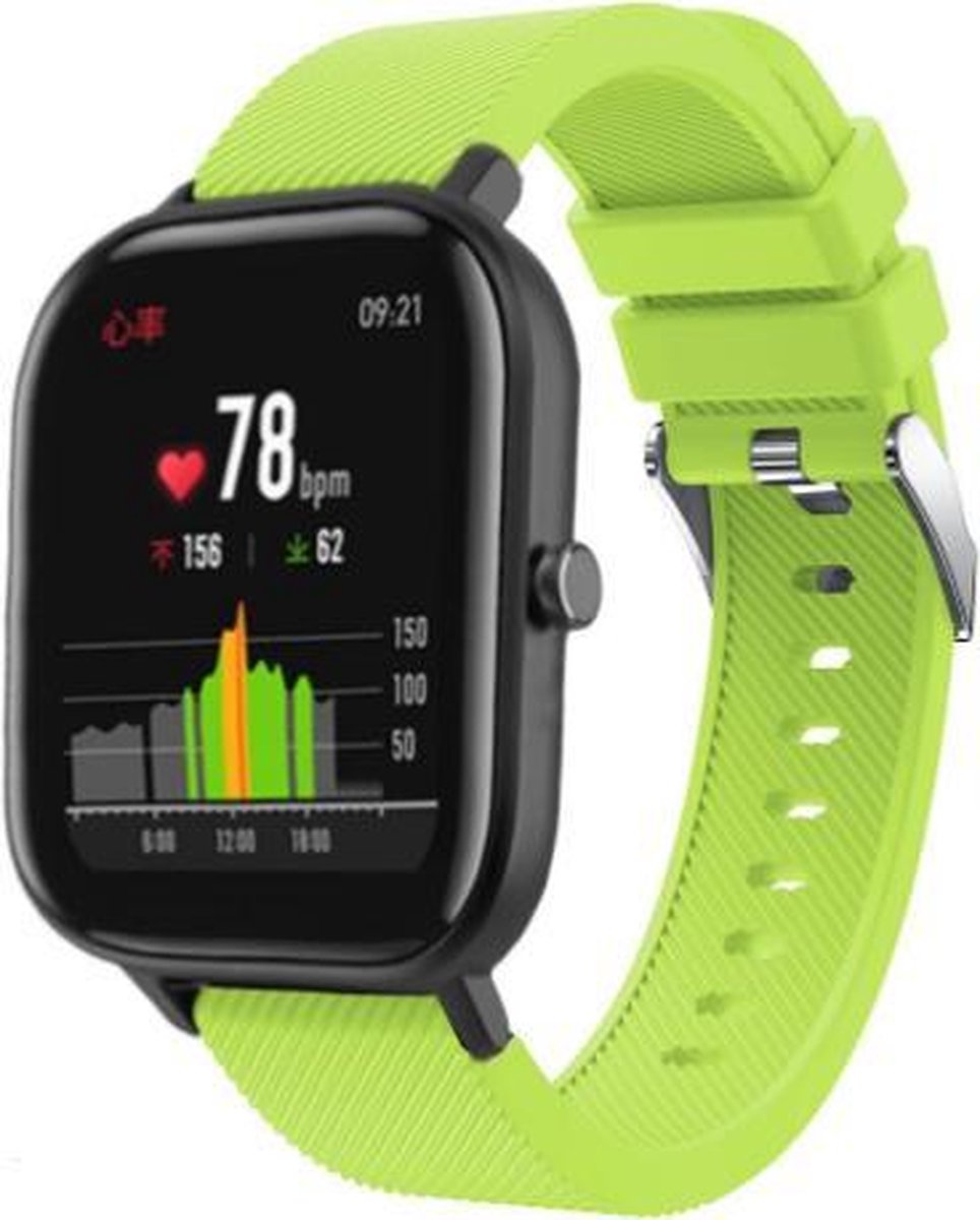 Siliconen bandje – geschikt voor Xiaomi Amazfit GTS (42mm) – lichtgroen