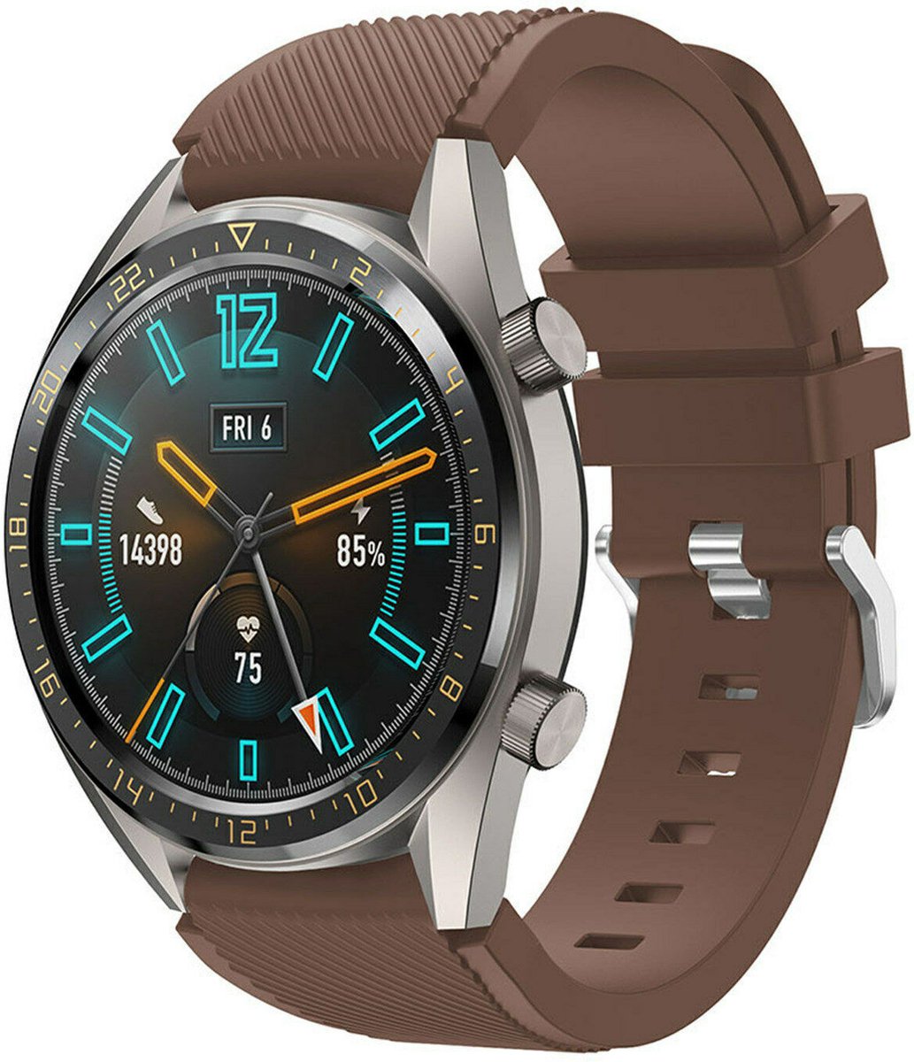 Geschikt voor Huawei Watch GT silicone band - koffiebruin - 42mm